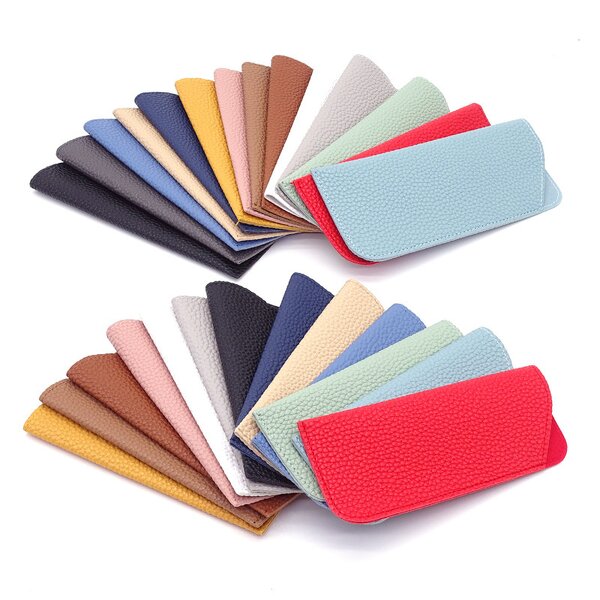 Eyeglasses Cases Manufacturer - Thick PU Leather Litchi Pattern Protective Cover Sunglasses Storage