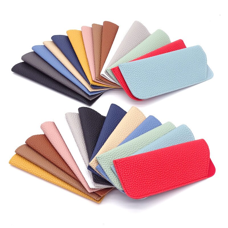 Eyeglasses Cases Manufacturer - Thick PU Leather Litchi Pattern Protective Cover Sunglasses Storage