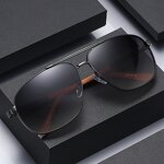 Pilot Sunglasses Manufacturer - UV400 Carbon Fiber Temple Square Metal Frame Polarized & Custom Logo