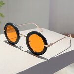 Metal Sunglasses Manufacturer - UV400 Round Frame Light Luxury for Outdoor