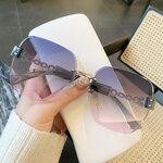Sunglasses Manufacturer - Large Frame Retro Gradient UV400 Chain Mirror Legs Metal Polarized