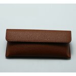 Eyeglasses Box Manufacturer - Lychee Patterned Triangular Leather Case Pressure Resistant & Custom LOGO