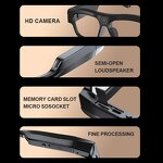 Smart Camera Glasses Manufacturer - BT 256G Memory 4K HD Square Frame Wireless Call Music Sunglasses