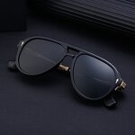 Sunglasses Manufacturer - UV400 Metal Temple Oval Frame Polarized European & American Retro