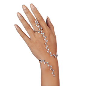 Fashion Bracelets Manufacturer - Rhinestone Plant Silver Jewelry Bangles Charm Bracelets for Women