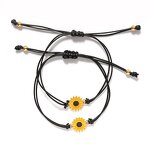 Sunflower Bracelet - Manufacturer with 2pcs/Set for Lovers & Adjustable Braided String for Women