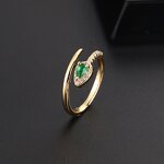 Snake Shape Rings for Women - Manufacturer with Non Tarnish 18K Real Gold Plated Zircon Adjustable