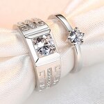 Engagement Wedding Rings Set - Manufacturer with 925 Silver Plated Zircon Crystal