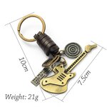 Guitar Keychain - Manufacturer with Vintage Music Lovers Gift & Handmade Antique Gold Plated
