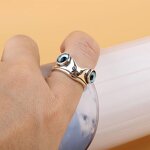 Frog Shaped Rings for Women Ladies - Manufacturer with Vintage Antique Silver Plated Adjustable Cute