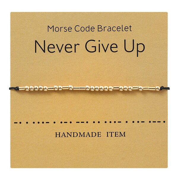 Morse Code Bracelet - Manufacturer with Silver Gold Plated Beads & BFF Friend Luck Family Hope Faith for Women