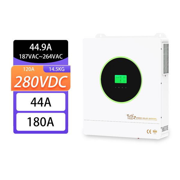 Off Grid Inverter Manufacturer - 3KW 48VDC to 230VAC Built-in Wi-Fi with 120A MPPT Solar Charge Controller