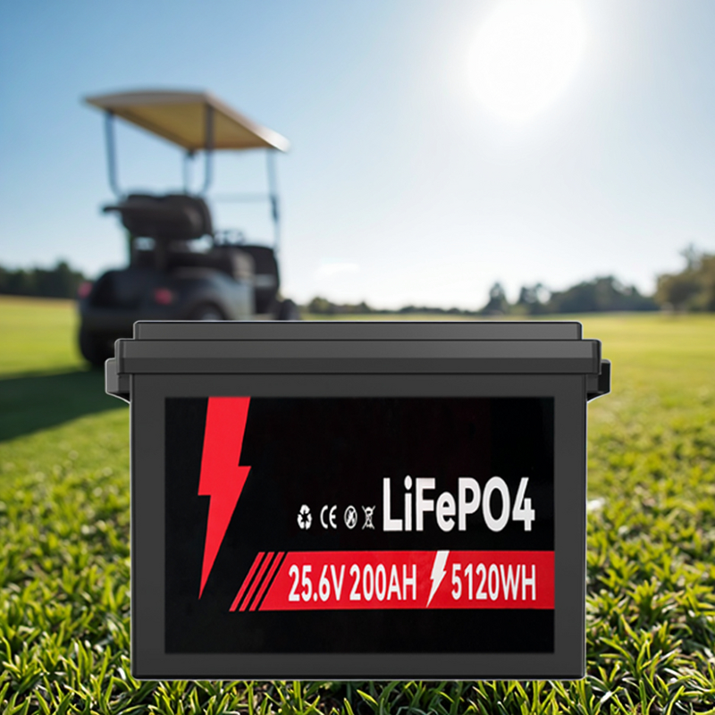 LiFePO4 Battery Pack Manufacturer - Lusen 6000 Cycles 12v 100/120/135/200Ah for Golf Cart RV Campers Built-in Bluetooth