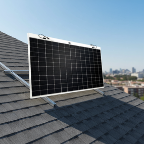 Solar Panel Manufacturer - Lusen Customized HJT Silicon N-Type Bifacial 550W 16.49%-17.52% Efficiency Pure Black Glass Front