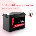 LiFePO4 Battery Pack Manufacturer - Lusen 6000 Cycles 12v 100/120/135/200Ah for Golf Cart RV Campers Built-in Bluetooth