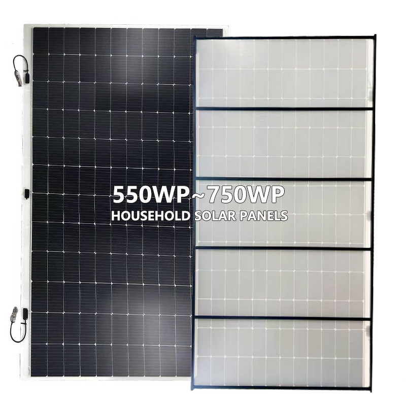 Solar Panel Manufacturer - Lusen HJT Monocrystalline Silicon Half Cut Bifacial 550W 16.49%-17.52% Efficiency Pure Black Glass