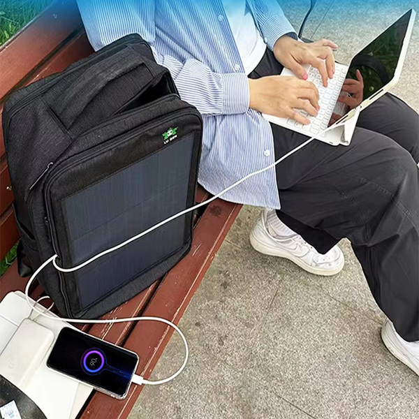 Solar Backpack Manufacturer - Lusen LS-15W Professional Outdoor Riding Travel Waterproof 100% Nylon 20L USB/Type-C Dual