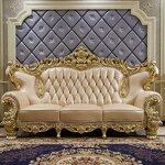 Sectional Sofa Manufacturer - European Style Carved Wood & Leather
