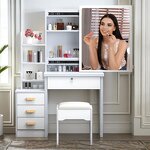 Dressing Table Manufacturer - Wooden with Full Length Mirror & LED Light Drawer