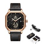 Men's Quartz Watch Manufacturer - 2024 New Design Popular with Genuine Band Chronograph Sport Square Waterproof Luxury