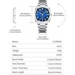 Men's Wrist Watch Manufacturer - CURREN 8472 Stainless Steel Quartz Simple Design Luminous Waterproof