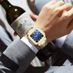 Men's Square Watch Manufacturer - CHENXI 8266 Quartz Fashion Simple Date Stainless Steel Waterproof Business