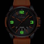 Men's Sport Watch Manufacturer - NAVIFORCE 9215 Orange Quartz Silicone Waterproof Calendar Week Display