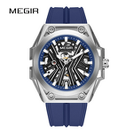 MEGIR 8603 Men's Watch Manufacturer - Mechanical Movement Silicone Strap Waterproof Hollow Luminous