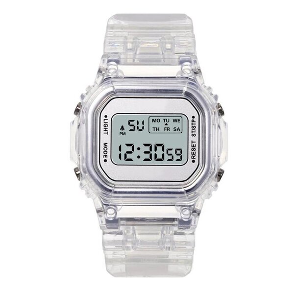 Women's Electronic Watch Manufacturer - Sports Series Transparent Square Electronic Female Student Waterproof LED