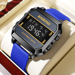 Men's Electronic Watch Manufacturer - BINBOND Business Sports Multifunctional Waterproof Silicone Strap Male Student Fashion