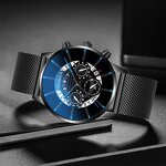 Men's Sports Watch Manufacturer - Calendar Quartz Wristwatch Stainless Steel Sport Clock Geneva
