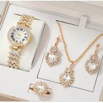 Women's Jewelry Set Manufacturer - 2025 Fashion Luxury Montre Bracelet Quartz Set Necklace Earring Set