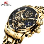 Men's Analog Watch Manufacturer - AVA VOOM 2023 Original New Waterproof Stainless Steel Quartz Fashion Business Sun Moon Star