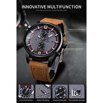 Men's Mechanical Watch Manufacturer - Forsining 382 Brown Genuine Leather Strap Sports Fashion Automatic