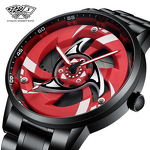Men's Car Watch Manufacturer - Sports Car 3D Sport Rim Hub Wheel Rotating Dial Creative Quartz