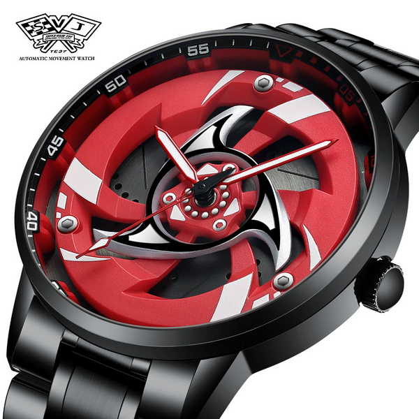 Men's Car Watch Manufacturer - Sports Car 3D Sport Rim Hub Wheel Rotating Dial Creative Quartz