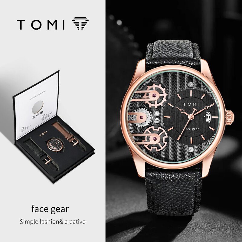 Men's Gift Set Manufacturer - TOMI Set Gift Box Minimalist Business Quartz Luxury Versatile Double Strap Detachable