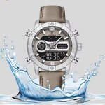 Men's Quartz Watch Manufacturer - NAVIFORCE 9263 Creative Original Sport Waterproof Leather Strap Digital Clock