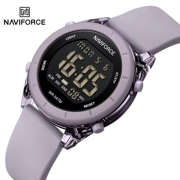 Women's Electronic Watch Manufacturer - NAVIFORCE 7108 Quartz Calendar Luminous Waterproof Silicone Strap Sports Digital