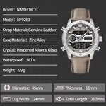 Men's Quartz Watch Manufacturer - NAVIFORCE 9263 Creative Original Sport Waterproof Leather Strap Digital Clock