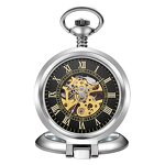 Men's Pocket Watch Manufacturer - ORKINA Stainless Steel Fashion Casual Gold Automatic Mechanical Flip Manual Hollow