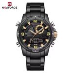 Men's Dual Display Watch Manufacturer - NAVIFORCE 9257 Waterproof Multifunction Dial Steel Strap Sporty Casual