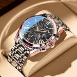 Men's Casual Watch Manufacturer - POEDAGAR Sport Stainless Steel Wristwatch Top Brand Luxury Fashion Waterproof Quartz