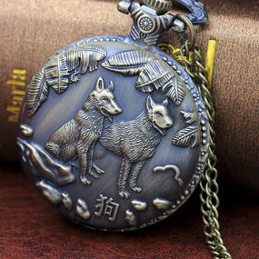 Men's Zodiac Watch Manufacturer - Chinese Zodiac Bronze Pocket Antique 12 Zodiac Retro Three-dimensional Engraving Animal Quartz