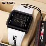 Men's Digital Watch Manufacturer - SANDA LED Light Waterproof Calendar Countdown Electronic Simple Male Clock