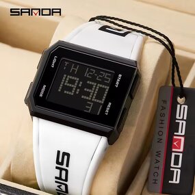 Men's Digital Watch Manufacturer - SANDA LED Light Waterproof Calendar Countdown Electronic Simple Male Clock