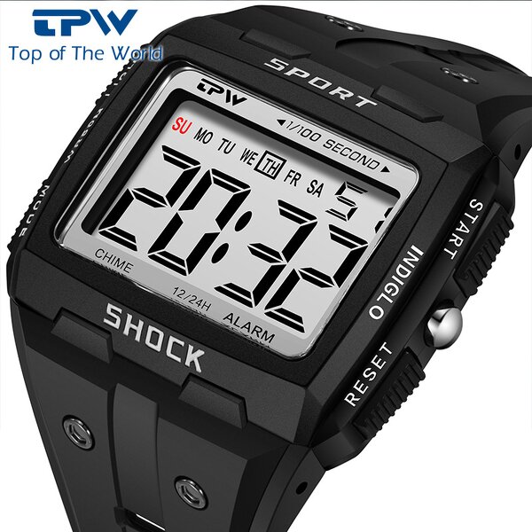 Men's Digital Watch Manufacturer - TPW Big Size Wholesale Electronic Waterproof Sports Multifunctional Student Clock