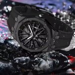 Men's Fashion Watch Manufacturer - CHAXIGO 7277 Quartz Wheel Rotation Design Waterproof Luminous Silicone Strap