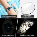 Ladies Dress Watch Manufacturer - POEDAGAR Luminous Waterproof Week Date Stainless Steel Quartz