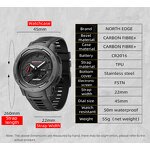Men's Digital Watch Manufacturer - NORTH EDGE Mars 3 Carbon Fiber Case Waterproof 50M Outdoor Sports World Time LED